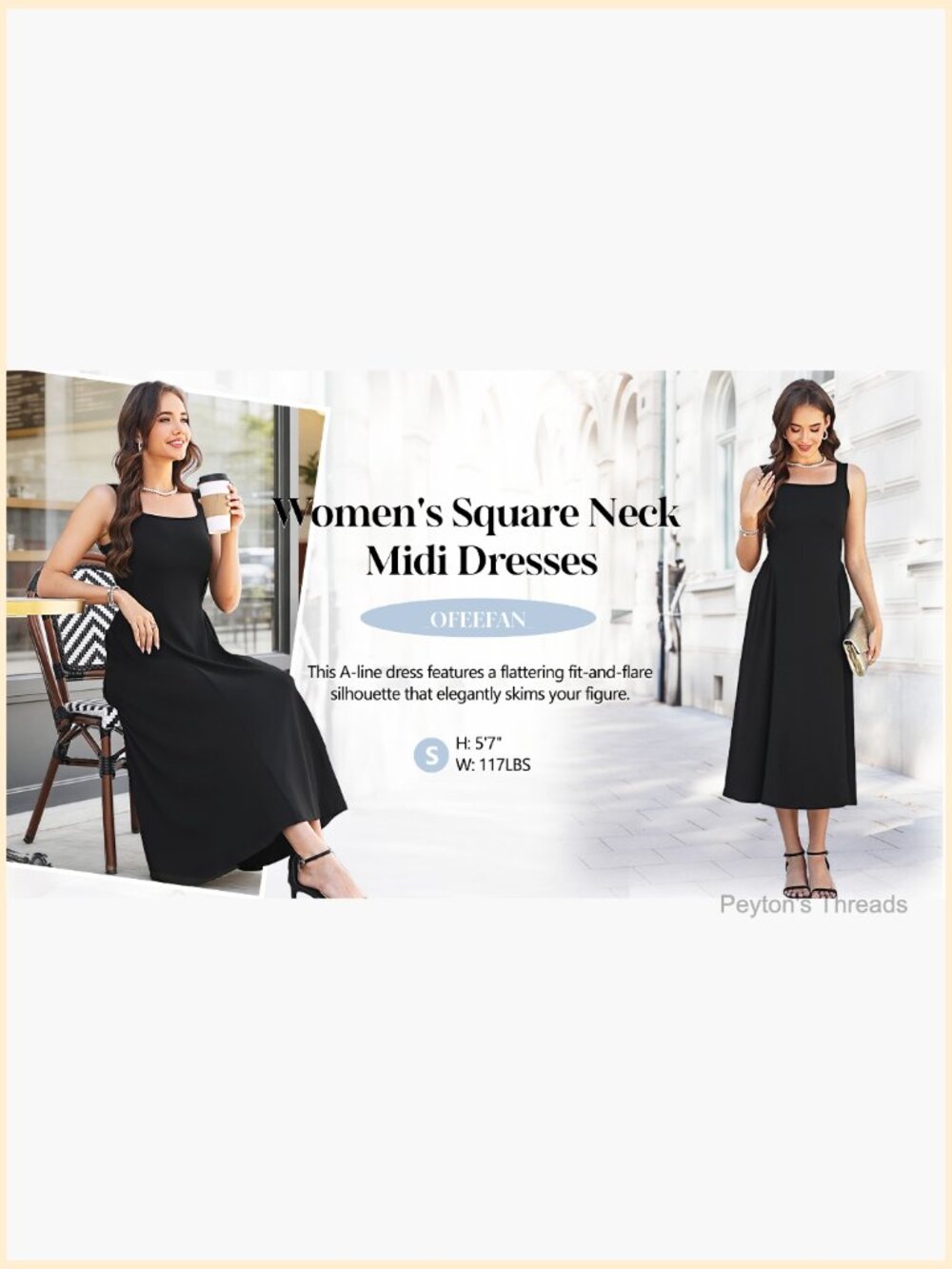 Square Neck Corset A-Line Maxi Dress Ruffle Ruched Waist Flowy Sleeveless Midi - Picture 6 of 7